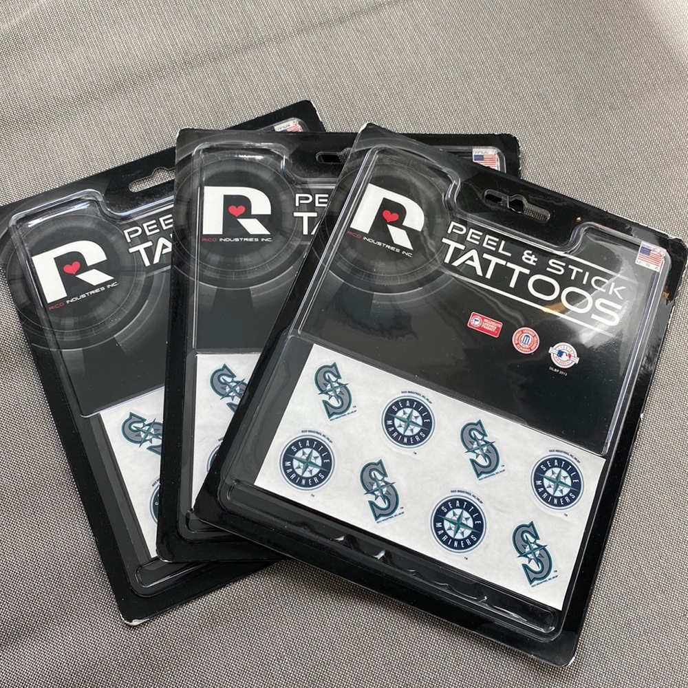 Seattle Mariners Tattoos - new! 3 pack set